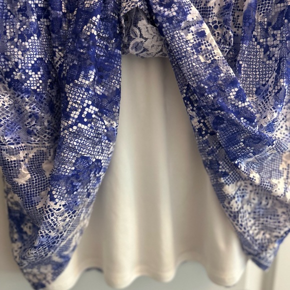 Top Shop blue and white lace dress Size US 4 - Picture 6 of 6